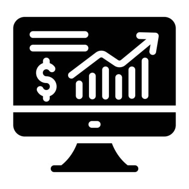veri analiz çizgisi vektör renkli simge  
