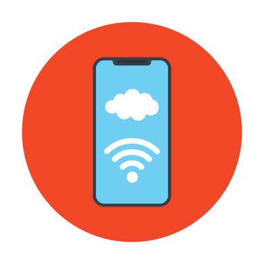 mobil uygulama düğmesi. Web için kablosuz yönlendirici vektör simgesinin basit modern düz çizimi