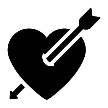 Ok ikonlu kalp. Basit resimleme  