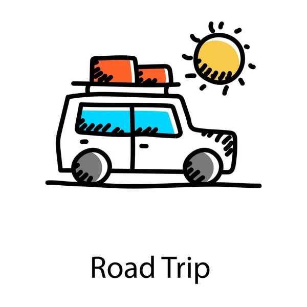 Road Trip Web Icon Simple Design — Stock Vector
