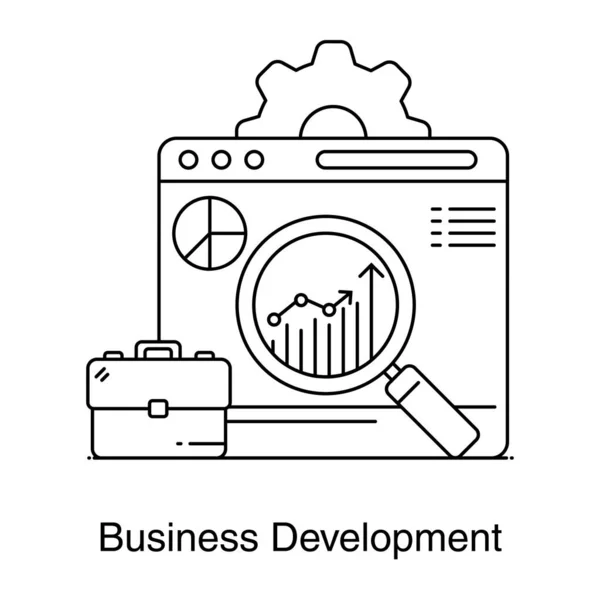 Analytics Vector Lijn Pictogram — Stockvector