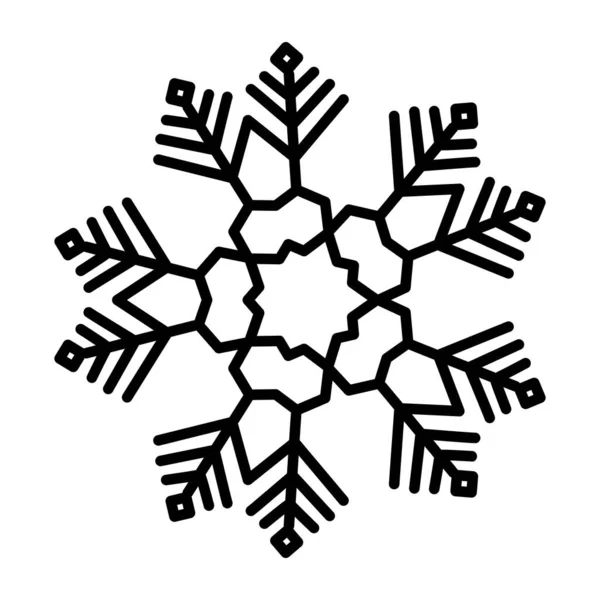 Значок Снежинки Зимний Символ Снега Векторная Иллюстрация — стоковый вектор