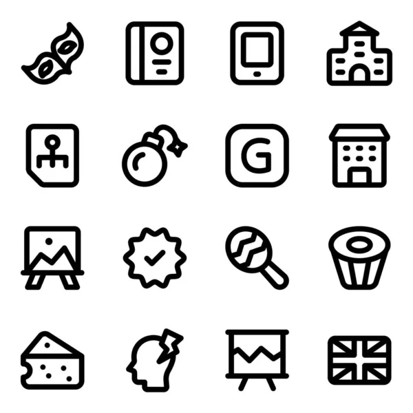 Icon Set Universal Symbols Web Mobile — Stock Vector