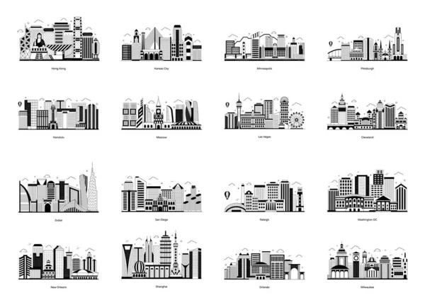 Conjunto Iconos Vectores Planos Modernos Sobre Fondo Blanco — Archivo Imágenes Vectoriales