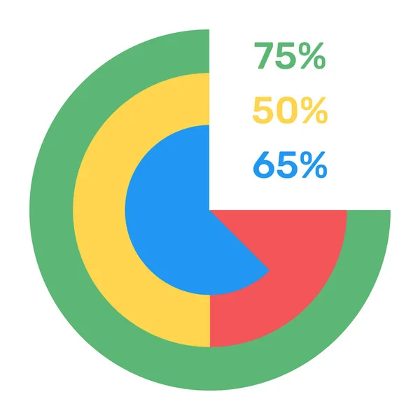 Gráfico Circular Icono Vector Plano — Archivo Imágenes Vectoriales