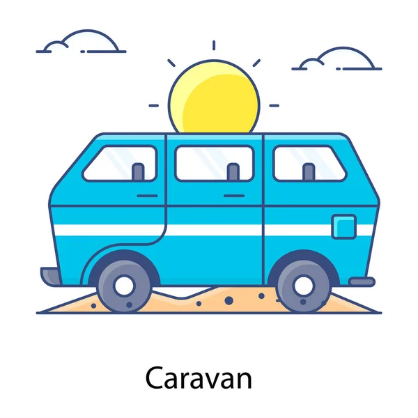 Caravana Web Ícone Design Simples —  Vetores de Stock