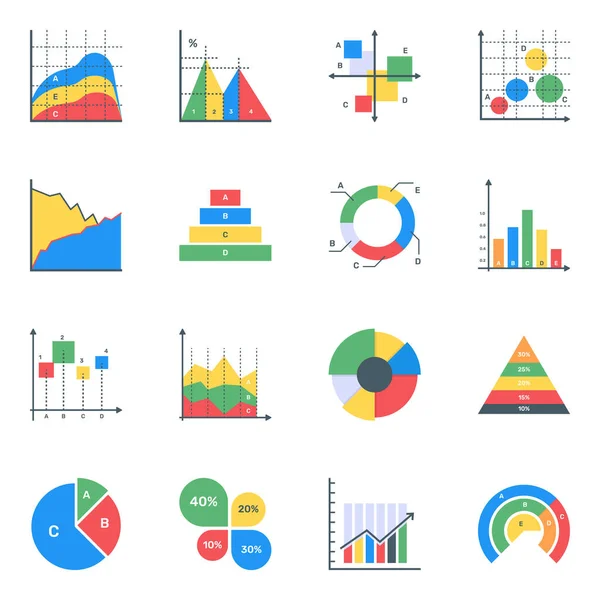 Charts Web Icons Simple Design — Stock Vector