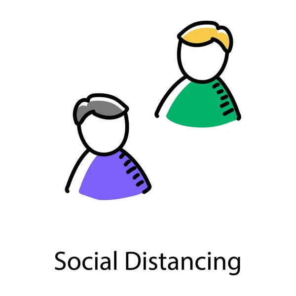 Ilustração Vetorial Ícone Pessoas Conceito Distanciamento Social —  Vetores de Stock
