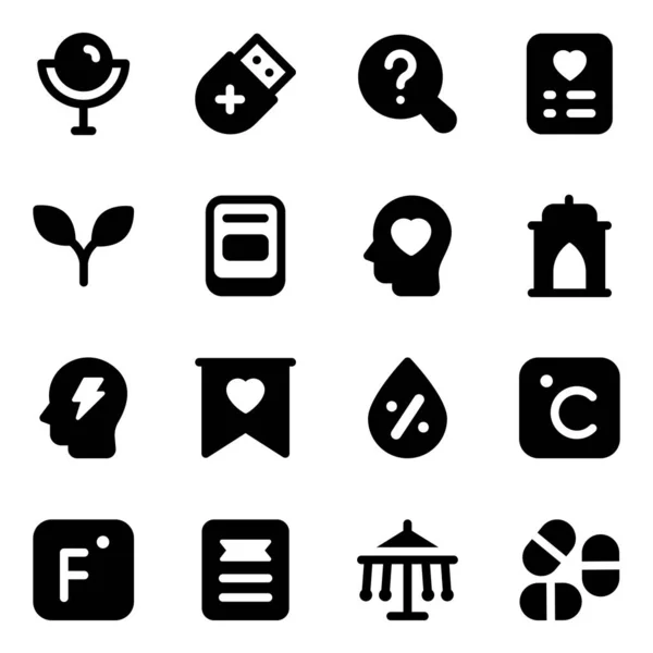 Conjunto Iconos Médicos Estilo Simple Vectores Femeninos Iconos Para Web — Vector de stock