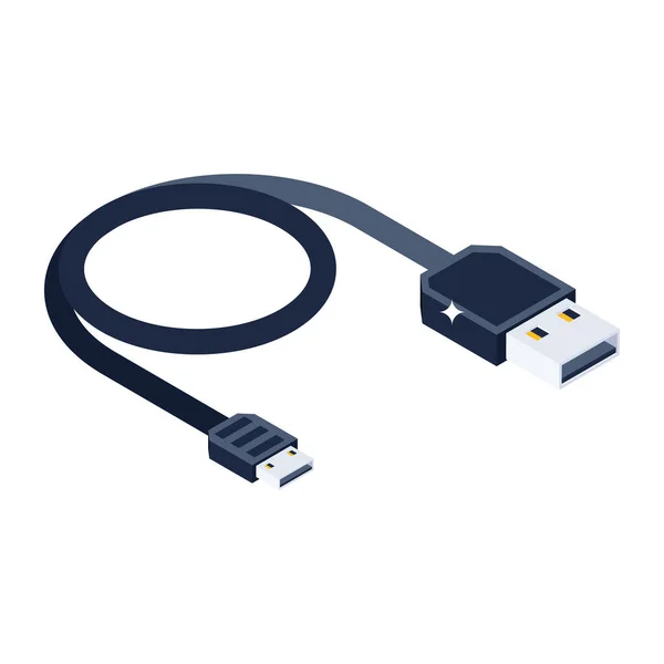 Ícone Cabo Usb Isométrica Ícones Vetoriais Hardware Computador Para Web — Vetor de Stock