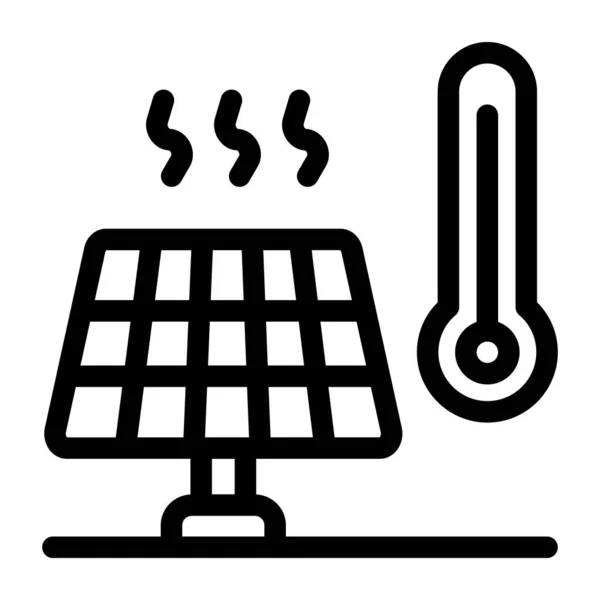 Vetor Ícone Painel Solar Delinear Sinal Energia Eólica Ilustração Símbolo —  Vetores de Stock