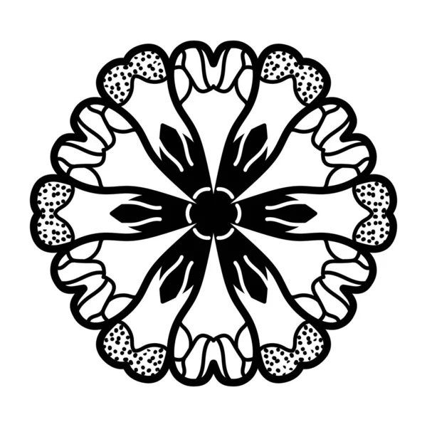 Black White Floral Ornament Vector Illustration — Stock Vector