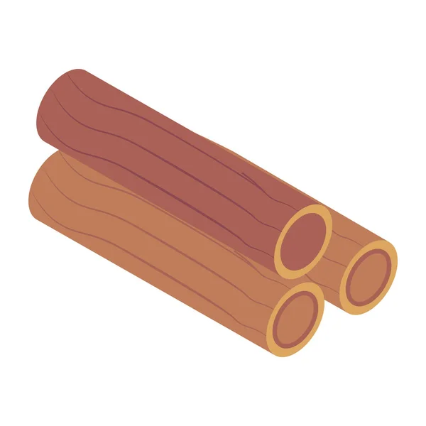 木製のログのウェブアイコンシンプルなデザイン — ストックベクタ