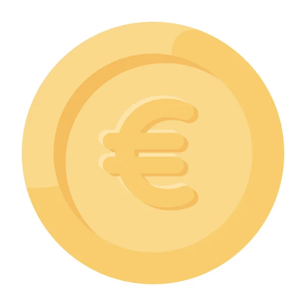 Moneta Euro Semplice Illustrazione — Vettoriale Stock