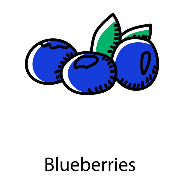 Vektorillustration Von Blaubeeren Auf Weiß — Stockvektor