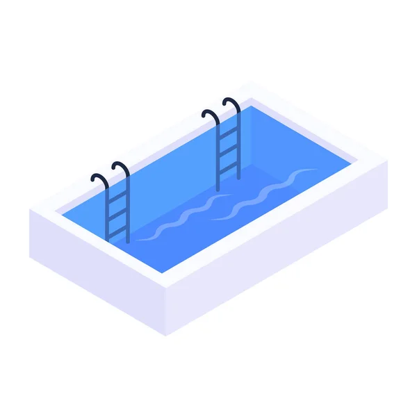 Schwimmbad Isometrisches Symbol Vektor Illustration Design — Stockvektor