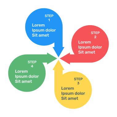 İş akışı düzeni, diyagram, sayı seçenekleri, web tasarımı için iş bilgi grafiklerinin vektör çizimi şablonu 