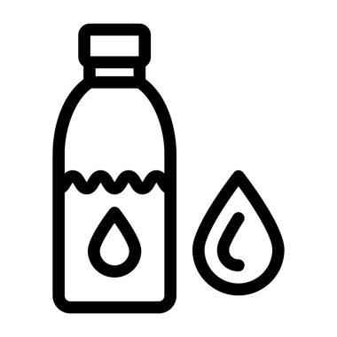 Su şişesi ikonu. Web için yağ kavanozu vektör simgelerinin özet çizimi