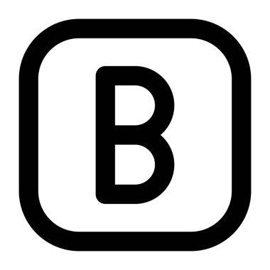 b harfi simgesi, vektör illüstrasyonu