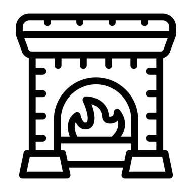 Şömine. Web simgesi basit tasarım