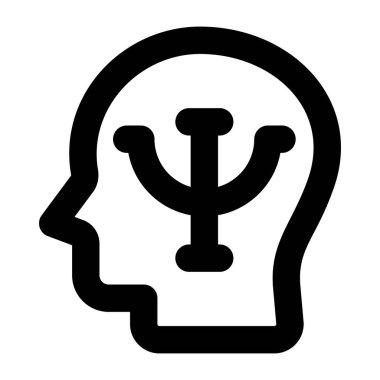 Beyin. Web simgesi basit illüstrasyon