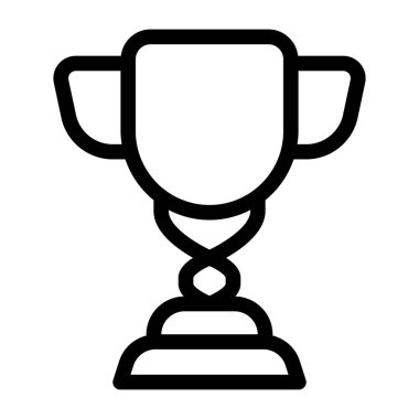 Kupa ikonu. Web için ödül kazanan vektör simgelerinin ana hatları