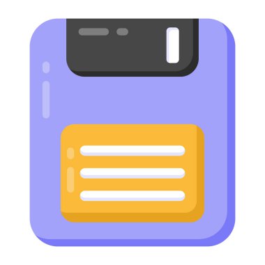 Disket simgesi. Web tasarımı için bilgisayar vektör simgelerinin düz çizimi