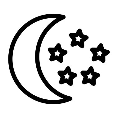 Ay simgesi. Web için yıldız vektör simgelerinin basit çizimi