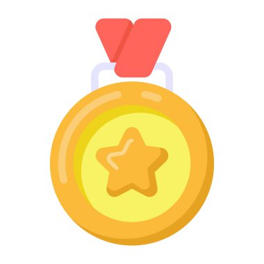 Madalya. Web simgesi basit illüstrasyon