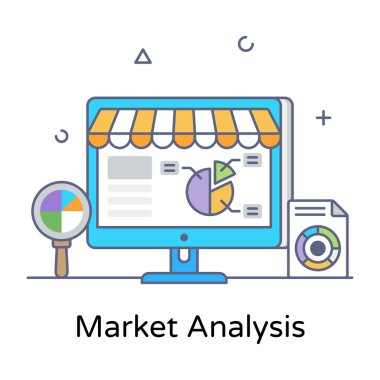 İnternetten alışveriş. düz dizayn. vektör illüstrasyonu