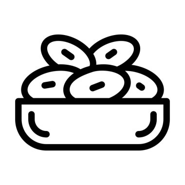 Yemek çizgisi simgesi. Web için ekmek vektör simgelerinin özet çizimi