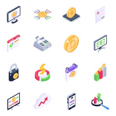 Web tasarımı için vektör simgeleri kümesi 