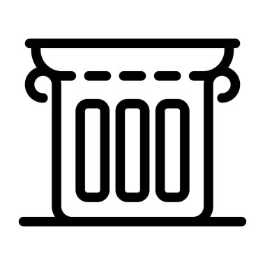 sütun simgesi. Web için 16 tiyatro vektör simgesinin basit gösterimi