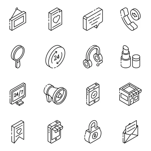 Conjunto Iconos Vectores Planos Modernos Sobre Fondo Blanco — Vector de stock