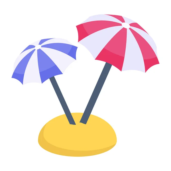 Regenschirm Symbol Flache Abbildung Von Strandvektorsymbolen Für Webdesign — Stockvektor