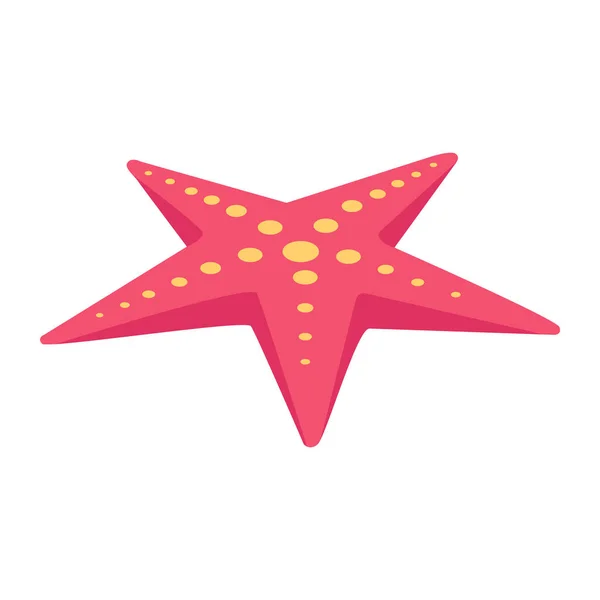Ikona Rozgwiazdy Płaska Ilustracja Projektu Logo Wektora Koralowego — Wektor stockowy