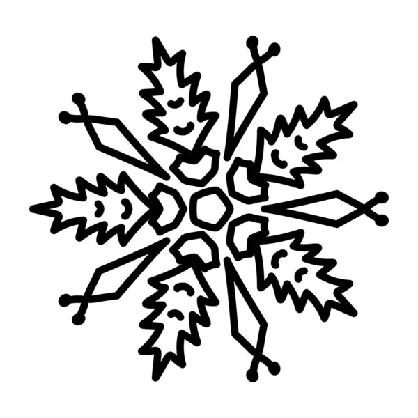 Snowflake Icon Outline Illustration Snow Vector Icons Web — Stock Vector