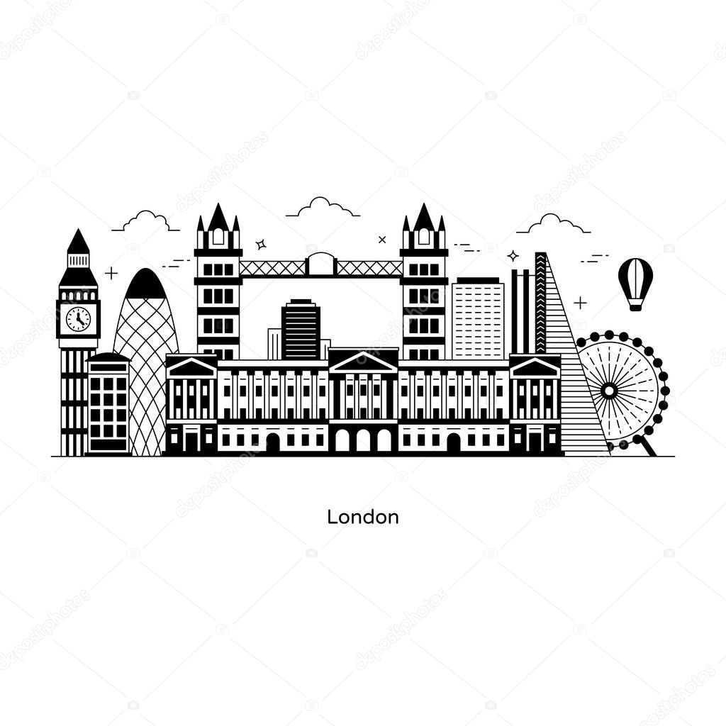 vector illustration of the city of London