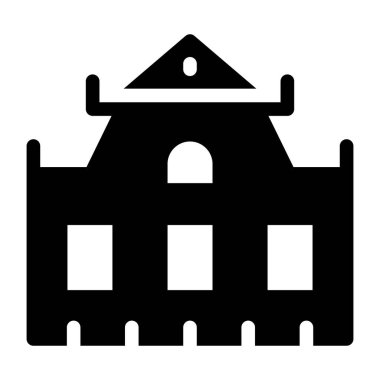 kale kulesi düz vektör simgesi