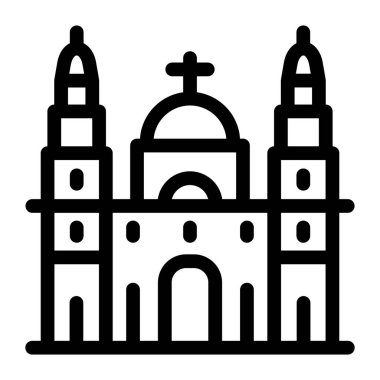 Kiliseye. Web simgesi vektör illüstrasyonu