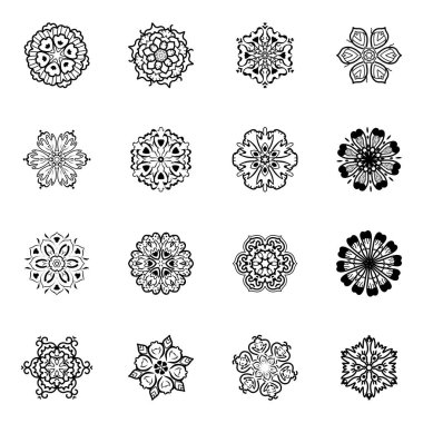 Vektördeki dekoratif çiçek elementleri kümesi