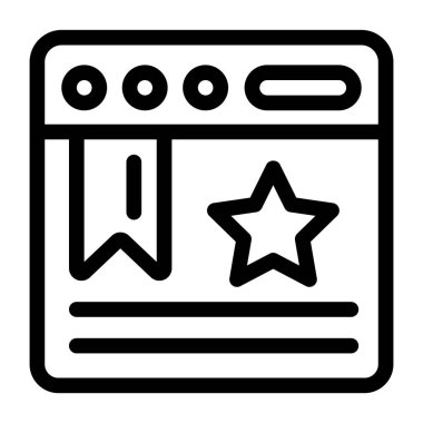 Web sitesi ve uygulamalar satır vektörü simgesi.