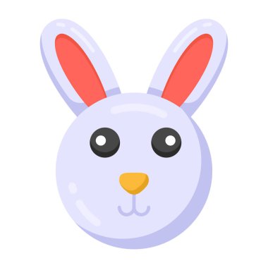 Kulakları ve paskalya yumurtası çizimi olan sevimli tavşan.