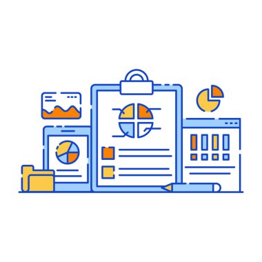 İş ve finans sektörü simgesi. vektör illüstrasyonu