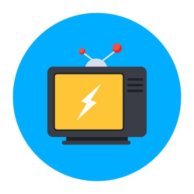 Web ve mobil uygulama tasarımınız için beyaz arkaplanda izole edilmiş TV simgesi vektörü, video logosu kavramı