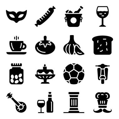 Beyaz arkaplanda modern düz vektör simgeleri kümesi 