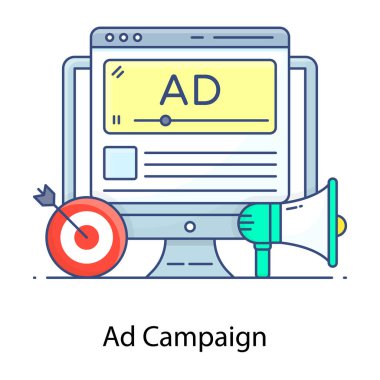 reklam kampanyası, vektör illüstrasyonu