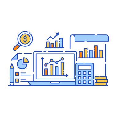 iş ve finans grafiği, modern vektör illüstrasyonu