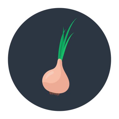 Soğan ikonu. Web için sarımsak vektör simgelerinin düz çizimi
