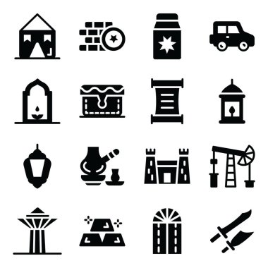 Web siteleri ve kullanıcı arayüzü için 16 öge simgesi seti